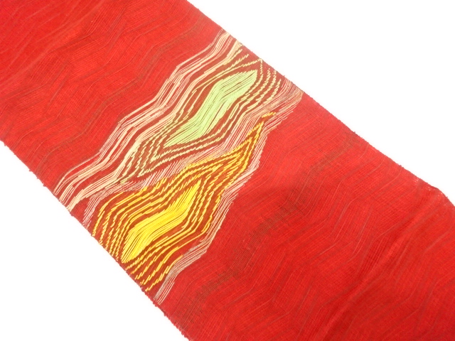 すくい織　変わり横段模様織り出し名古屋帯